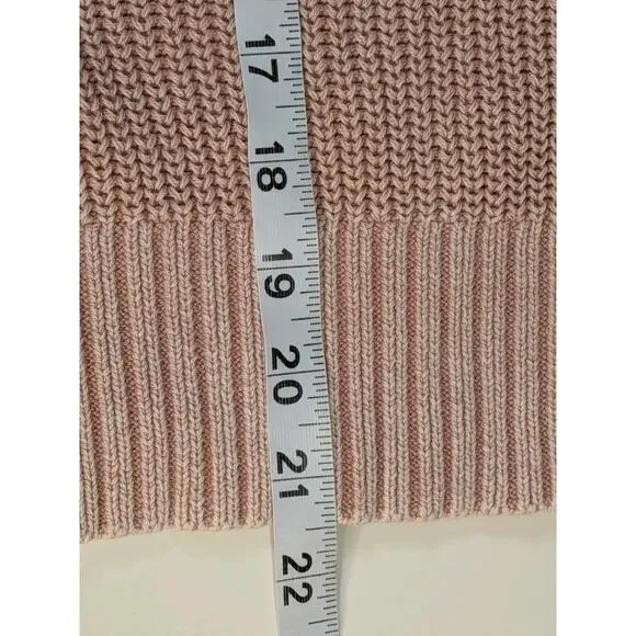 Faherty Womens Sz M Sunwashed Cotton Fisherman Chunk Knit Sweater Mahogany Rose - Picture 9 of 9